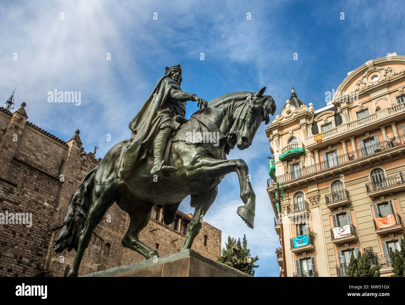 Stadt Barcelona, Ciutat Vella, Gotic Viertel, Ramon Berenger III, Spanien Stockfoto
