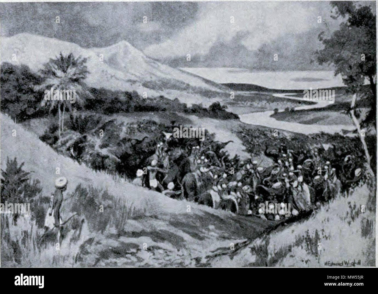 . Genaue Erscheinungsdatum unbekannt.. Unbekannt 560 Singhales Fahrt in den Süden Indiens Stockfoto