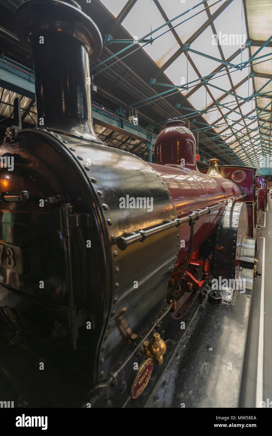 Das nationale Eisenbahnmuseum York statische Lokomotive angezeigt. Stockfoto