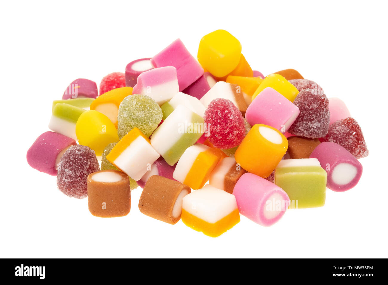 Süß Süßwaren Süßigkeiten - Weißer Hintergrund Stockfoto