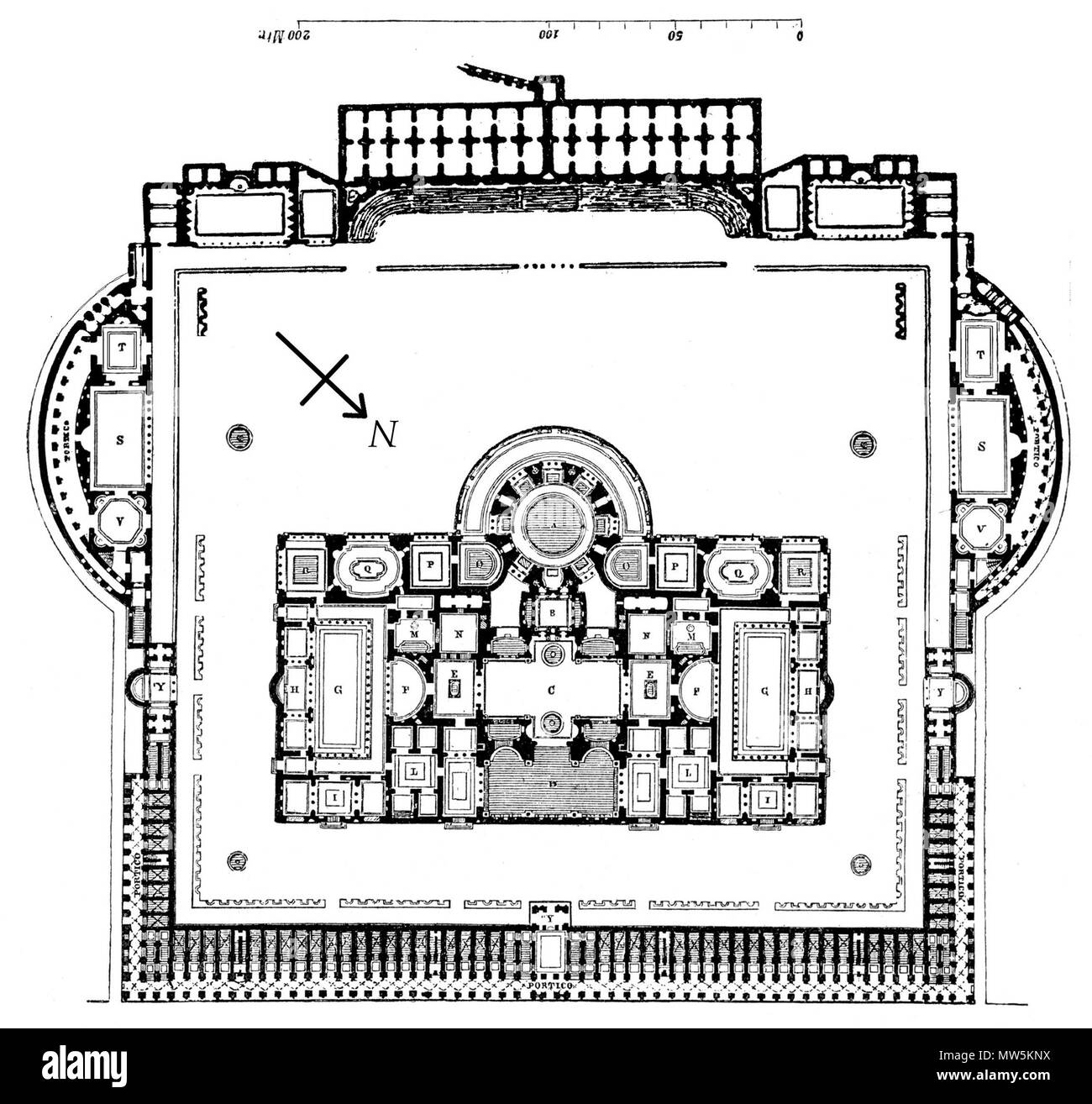 . English: Rekonstruierter Grundriss der Caracalla-Thermen. Quelle: Wilhelm Lübke, Max Semrau: Grundriß der Festschrift. Paul Neff Verlag, Esslingen, 14. Auflage 1908. Español: Reconstrucción de La Planta De Las Termas de Caracalla. Fuente: William Luebke, Max Semrau: Esquema de la Historia del Arte. Paul Neff Verlag, Esslingen, 14 ª edición 1908. 19. Grundriß, Feste und vom Benutzer abgeschlossen: Sailko 111 Caracalla-Grundriss 2 Stockfoto