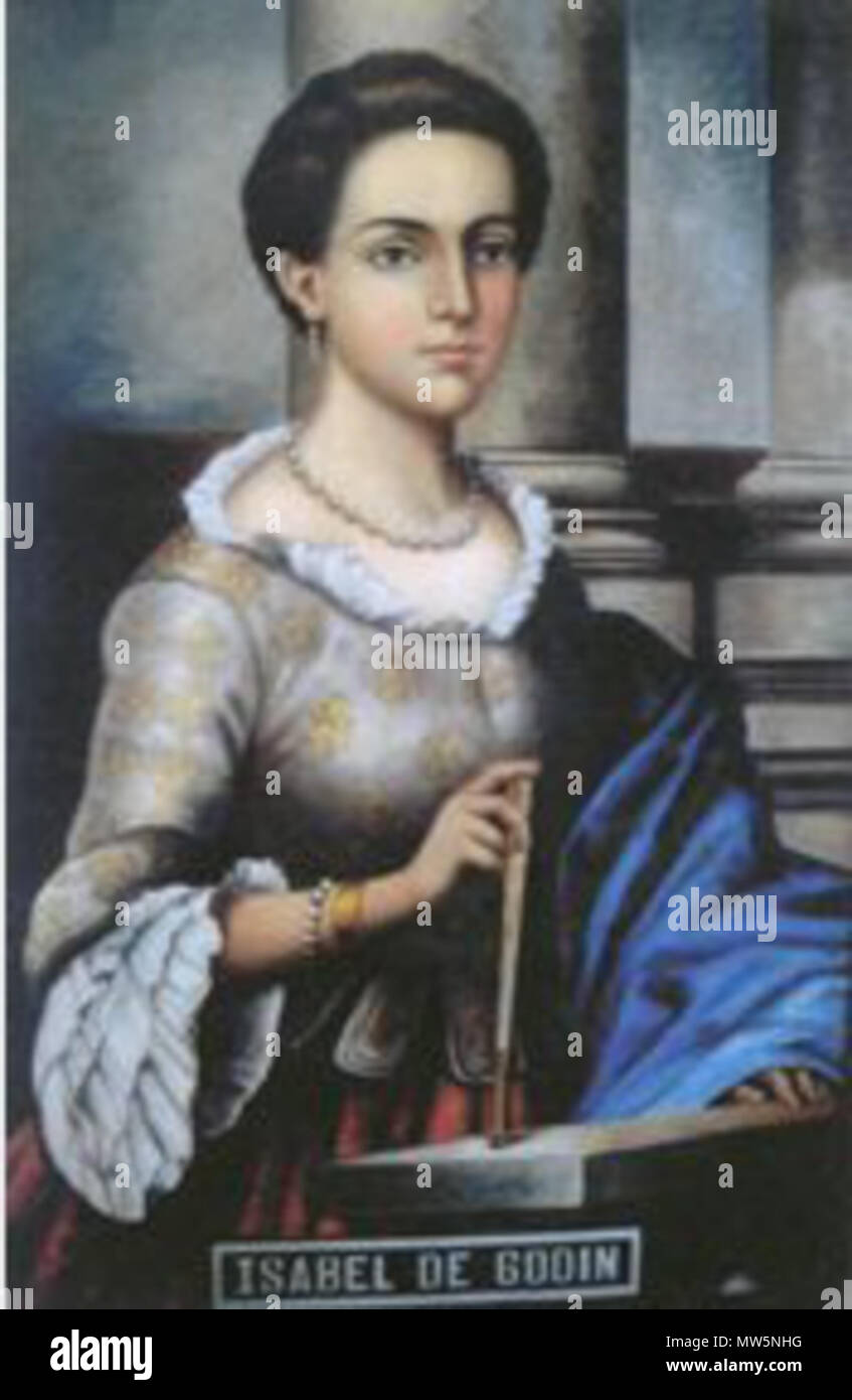 . Français: Portrait d'Isabel de Godin, antérieur à 1798. 9 November 2017, 12:13:30 unbekannt, Porträt antérieur à 1770 299 Isabel-de-Godin Stockfoto