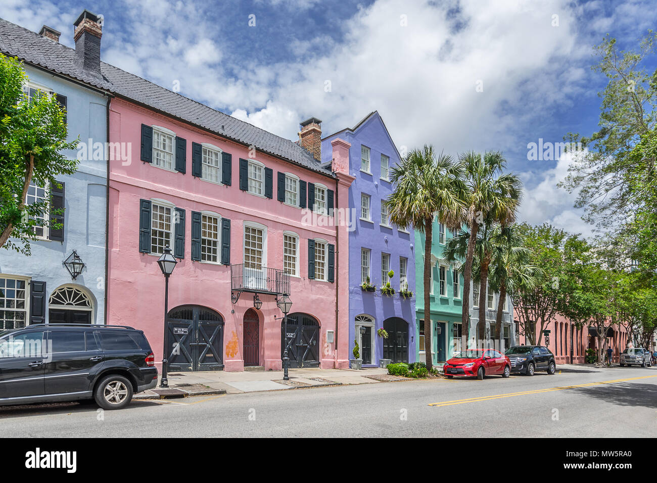 Rainbow Zeile in Charleston South Carolina Stockfoto