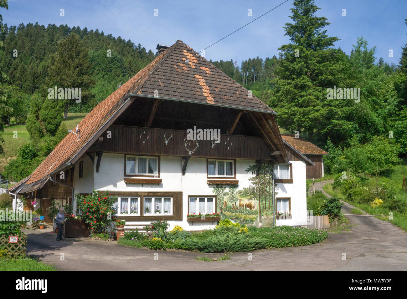 Typische Schwarzwälder Haus in Gutach, Schwarzwald, Baden-Württemberg, Deutschland, Europa Stockfoto