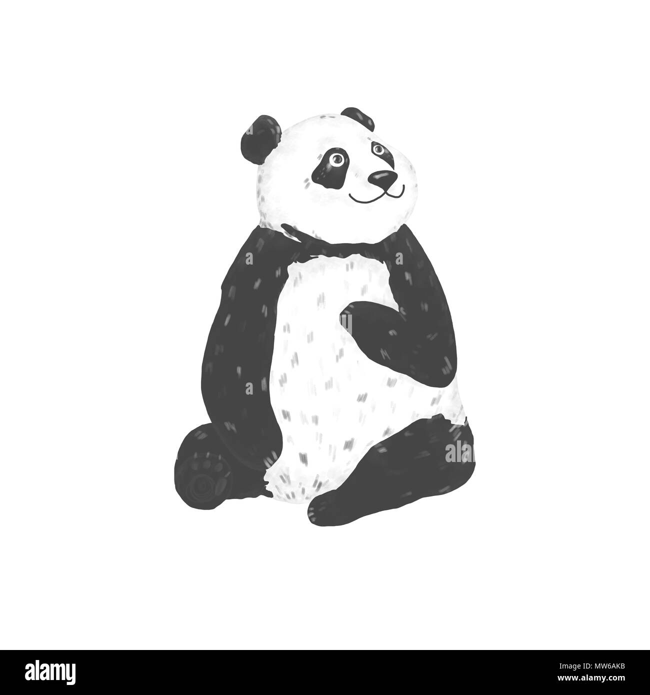 Panda clip art Zeichnung Tier lustige Zeichen auf weißem bakcground Stockfoto