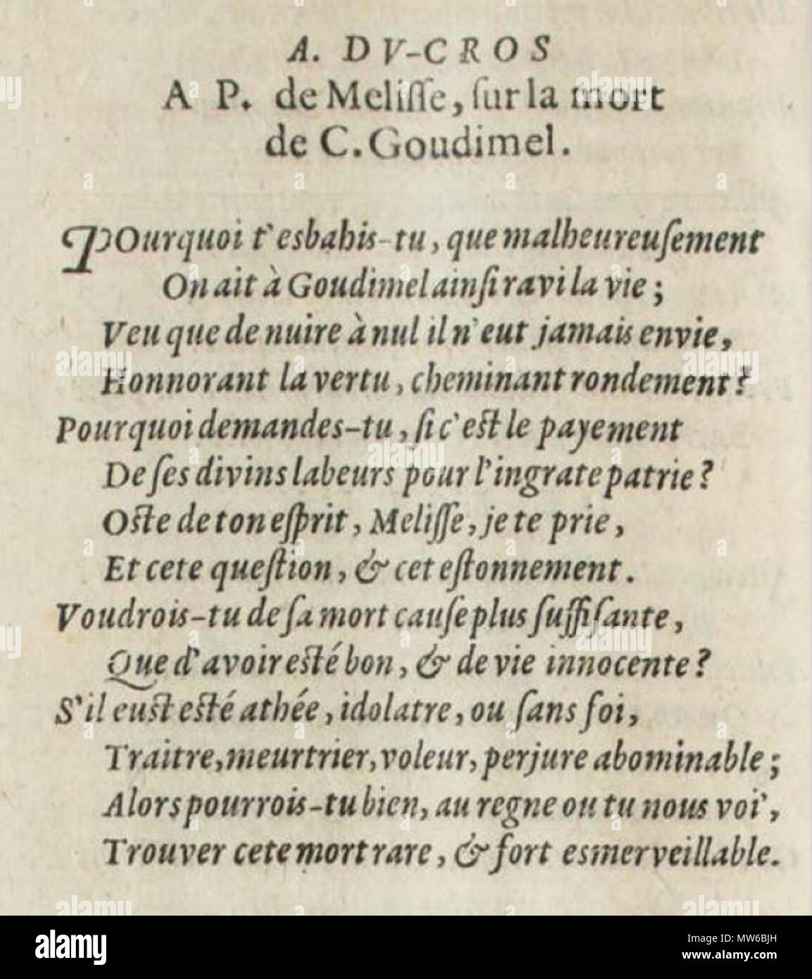 250 Goudimel - Pack du Cros 1575 Stockfoto