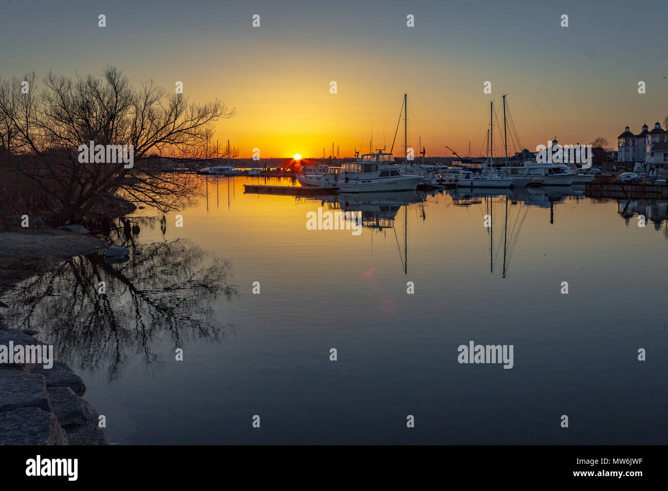 Sonnenuntergang am Liverpool Beach Front Stockfoto