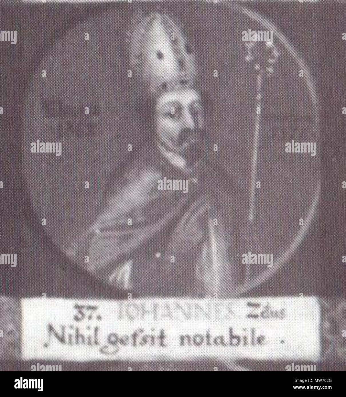 . Deutsch: Johann II. von Hildesheim. 21 August 2013, 12:17 (UTC). Die Hildesheimer Bischöfe von Gunthar bis Franz Egon.jpg:? Abwandlung: Rabanus Flavus 16 37 Johann II. Stockfoto