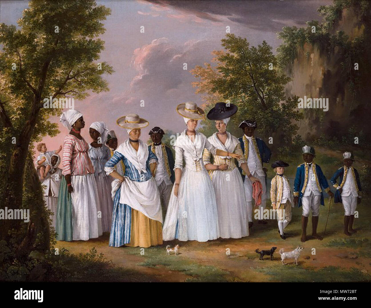 . Englisch: Kostenlos farbige Frauen mit ihren Kindern und Bediensteten in einer Landschaft, Öl auf Leinwand Gemälde von Agostino Brunias, Ca. 1764-1796. zwischen ca. 1764 und ca. 1796. Agostino Agostino Brunias Brunias 30 Kostenlose farbige Frauen mit ihren Kindern und Bediensteten in einer Landschaft, Ca. 1764-1796 Stockfoto