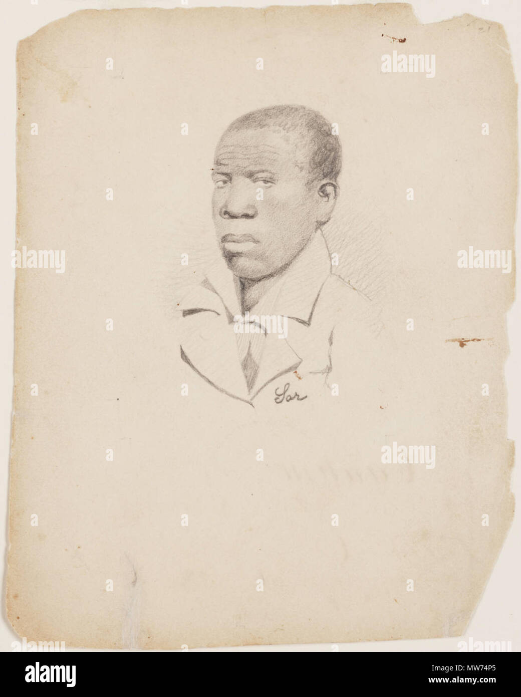 . Skizze einer Amistad Gefangener, gezeichnet, wie sie in New Haven erwartet. zwischen 1839 und 1840. William H. Townsend 42 Amistad Gefangenen (19) Stockfoto