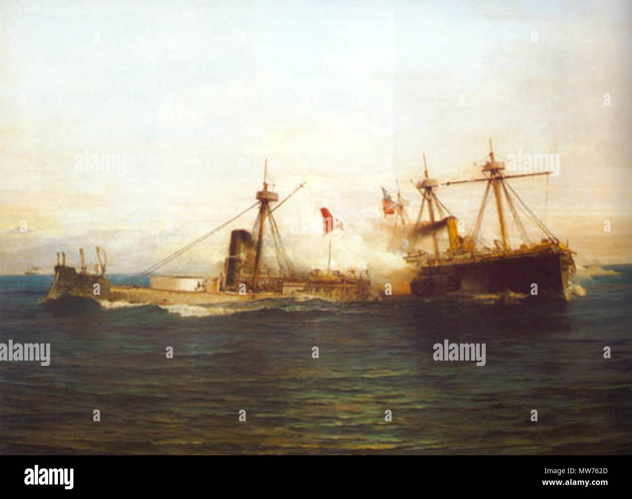 . Schlacht von angamos. Español: Combate Naval de Angamos. 1889 46 Angamos Stockfoto