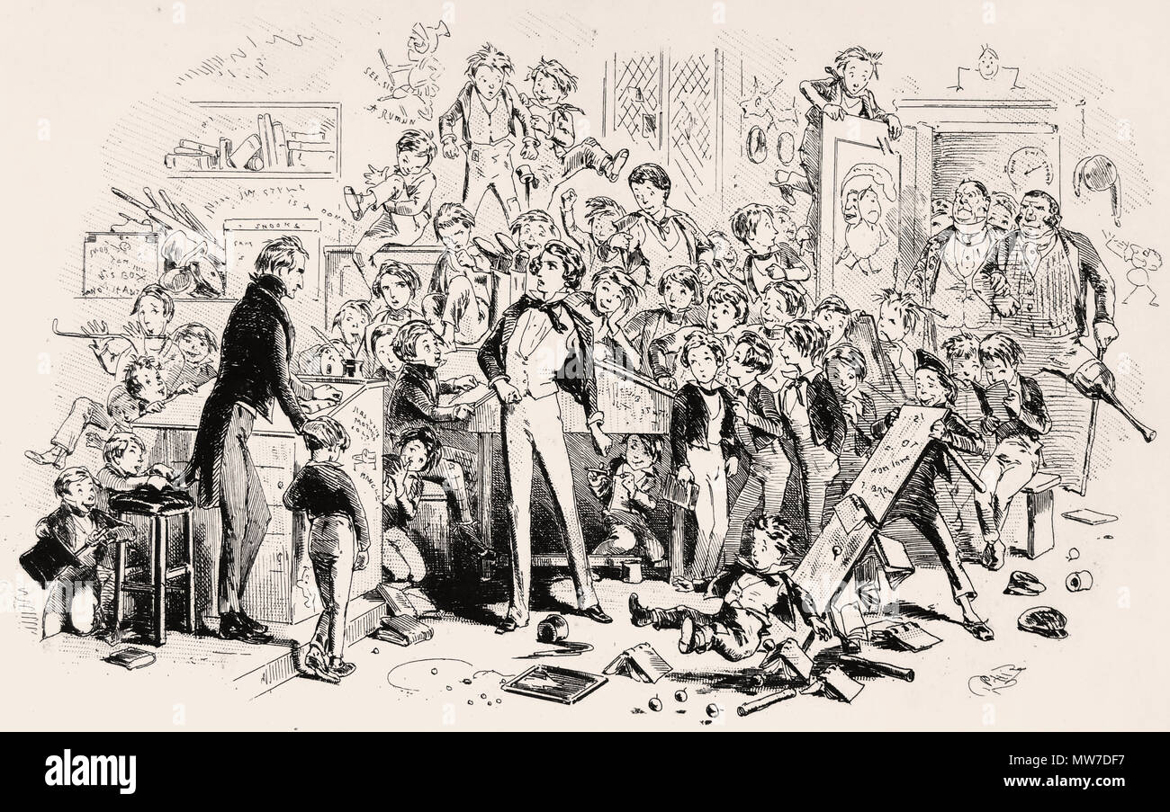 H. K Browne - Englisch Illustrator-teerforth und Herr Mell' von H.K. Browne aus "David Copperfield" von Charles Dickens. London: Bradbury & Evans, 1850. Erste Buchausgabe Stockfoto