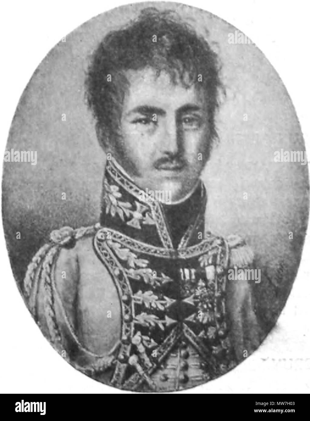 . Polski: Antoni Jankowski (1783-1831) w mundurze balowym pułku lekkokonnego. 19. Unbekannt 51 Antoni Jankowski Stockfoto