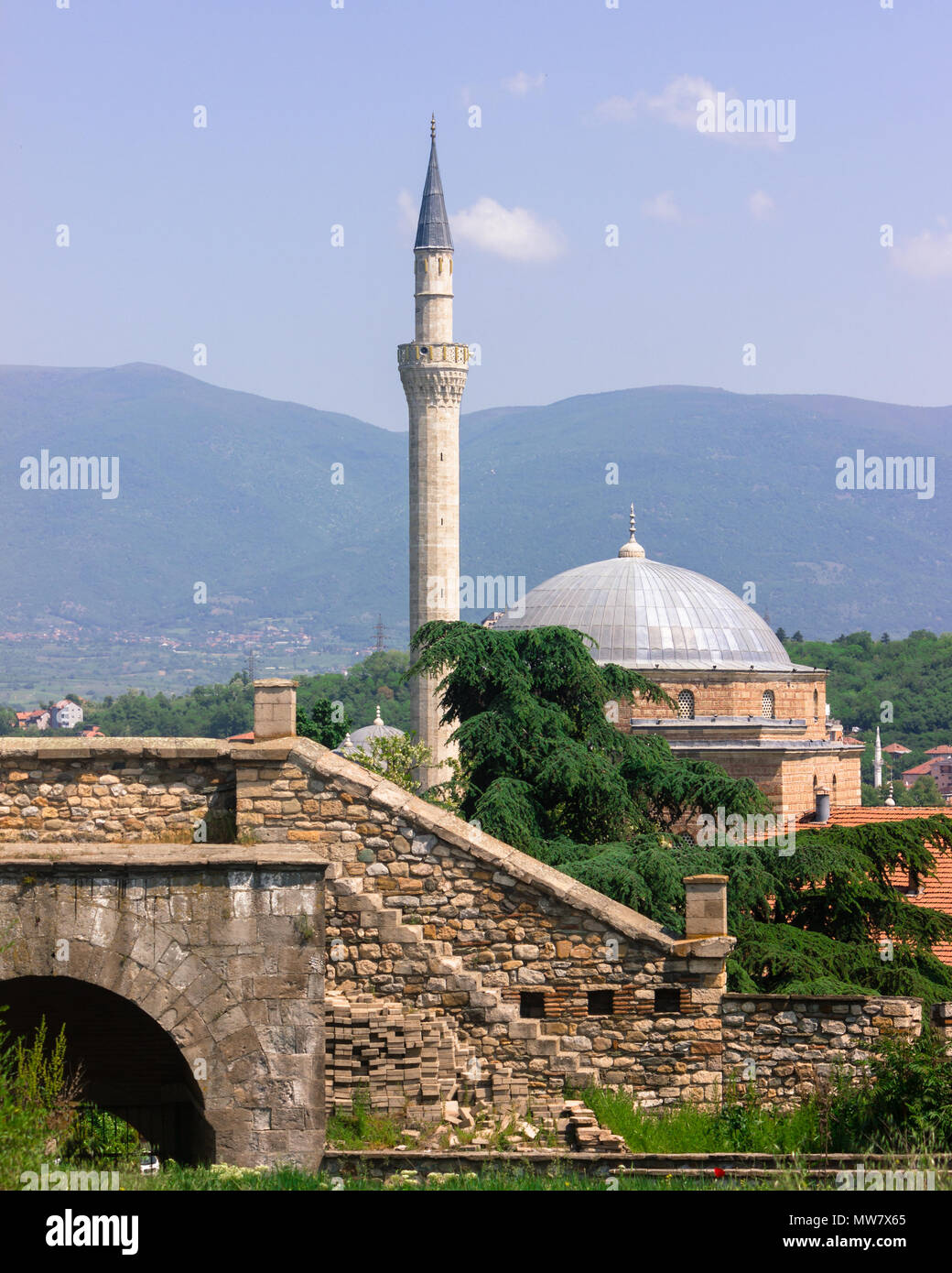 Blick von der Festung in Skopje, Skopje, Republik Mazedonien Stockfoto