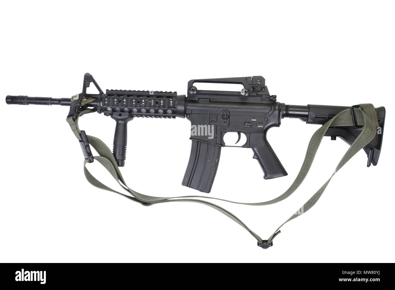 M4 Carbine isoliert auf weißem Stockfoto
