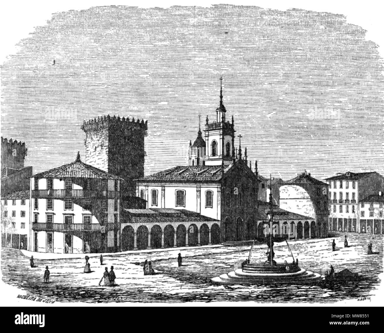 . Englisch: Campo de Santana in Braga, Portugal. 1863. Nogueira da Silva & Alberto 55 Arch Pitt-Braga - Santana Stockfoto