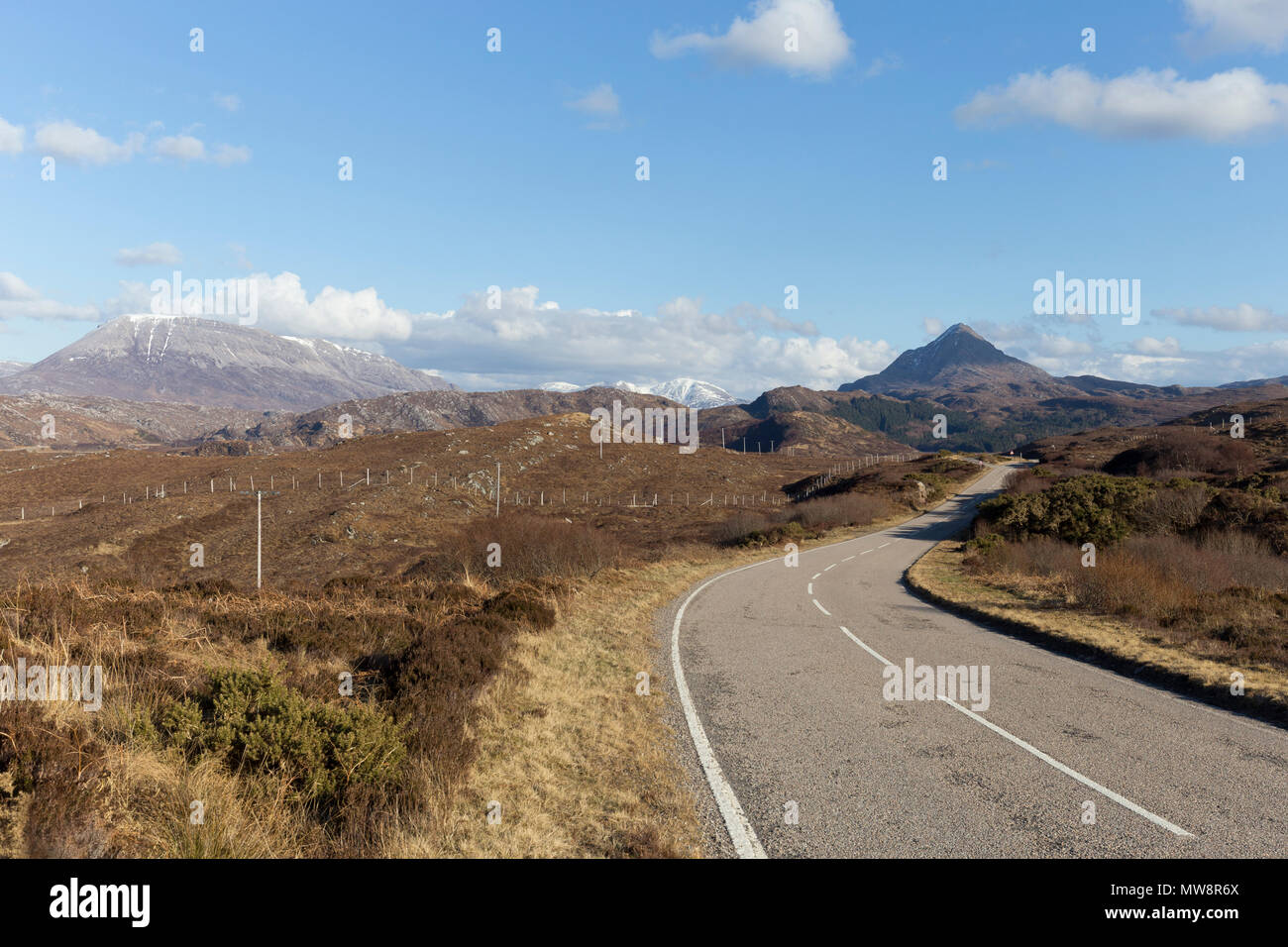 Nordküste 500 in der Nähe von Laxford Brücke, Sutherland Stockfoto