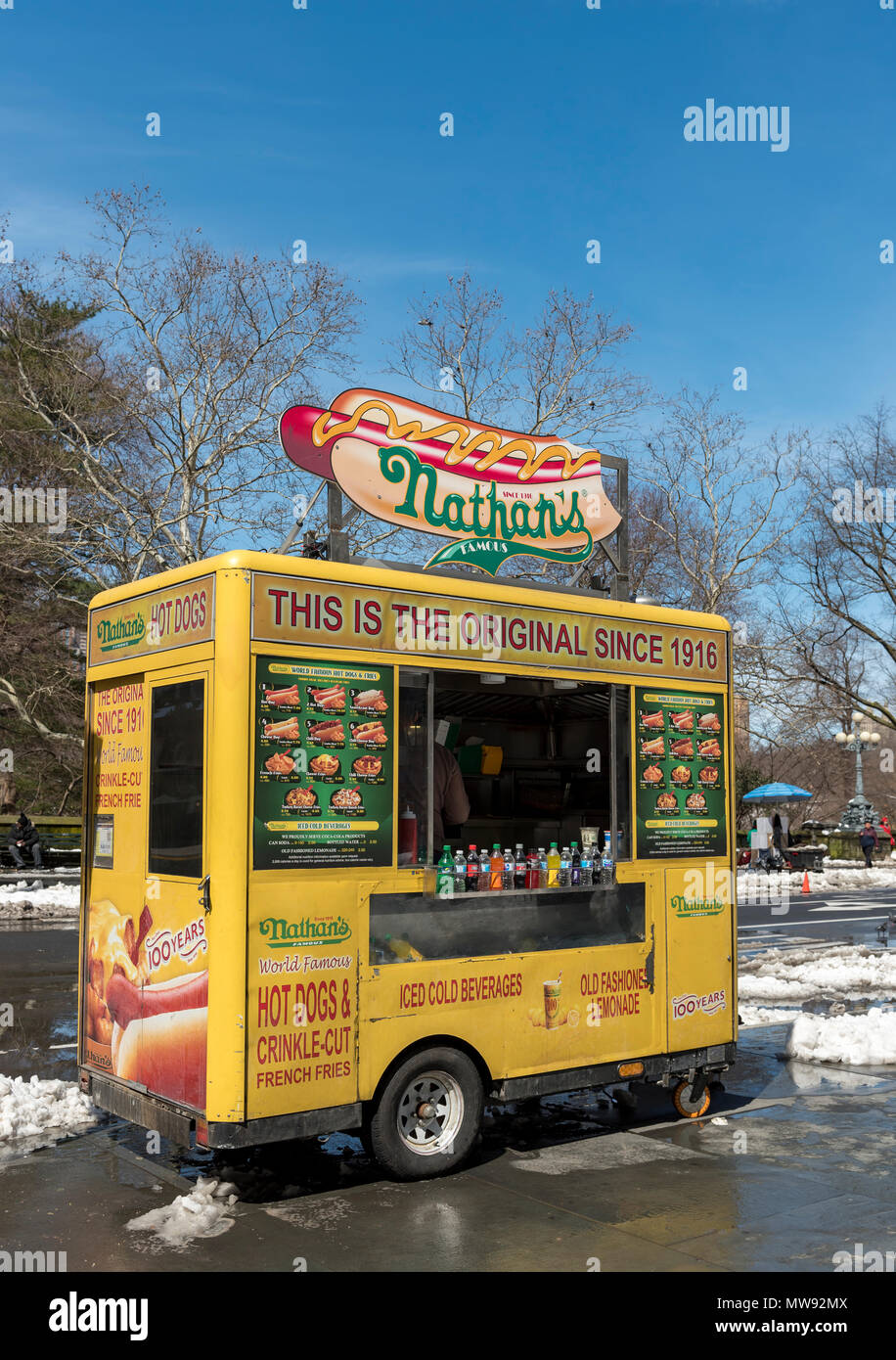 Nathan's berühmten Hot Dog Truck Stockfoto