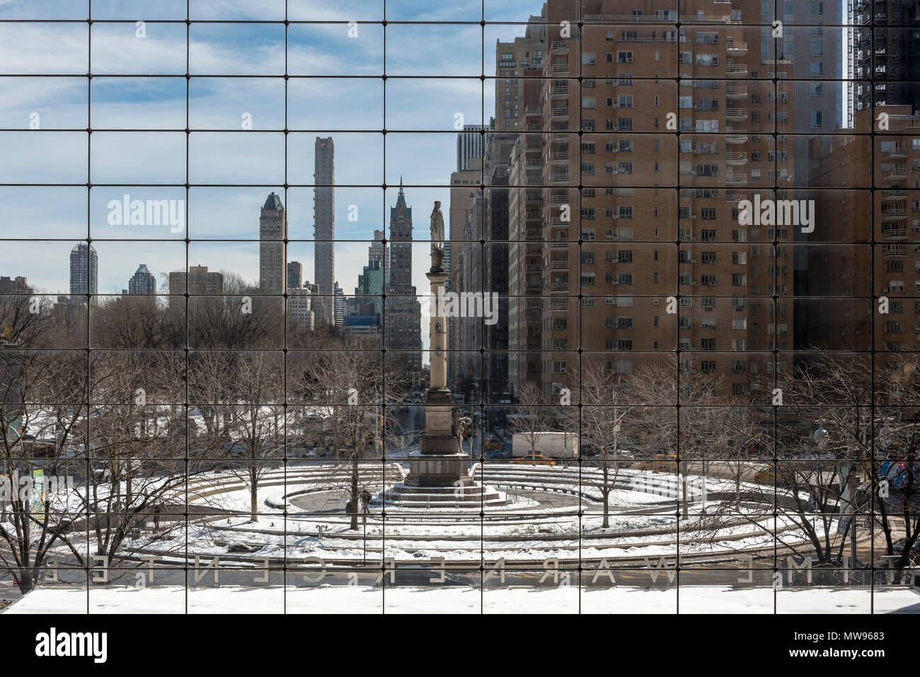 Ansicht des Columbus Circle von innen Time Warner Center, Manhattan, New York, USA Stockfoto