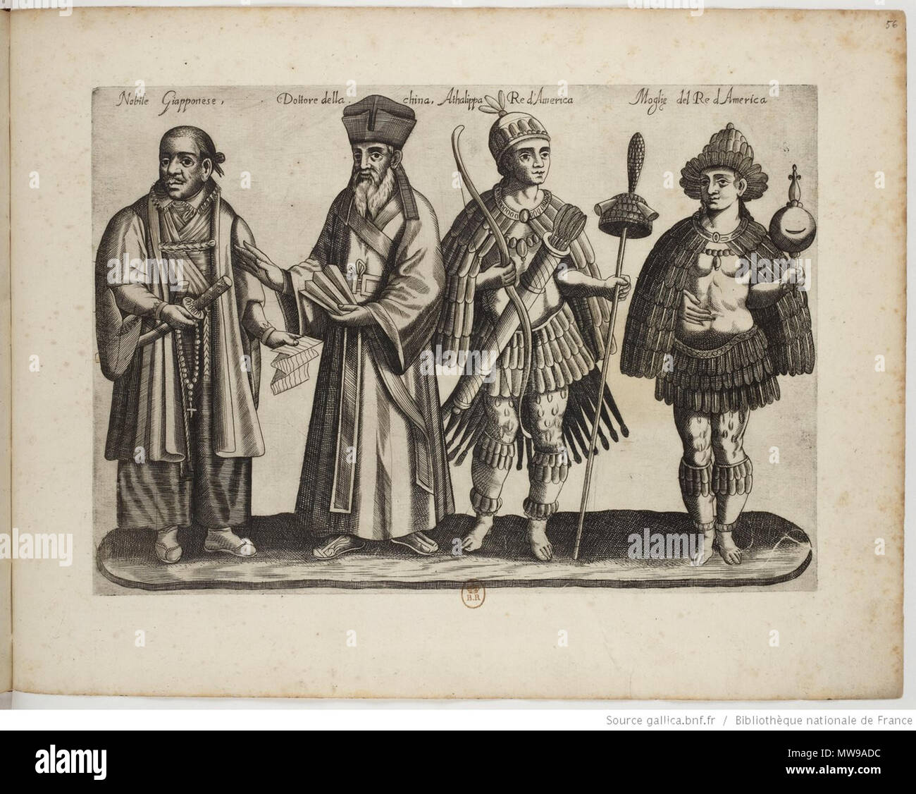 . Français: Noble Japonais, Docteur chinois, Athalippa Roi d'In, Femme du Roi d'In. 1581. Jean-Jacques Boissard 89 Jean-Jacques Boissard 1581 Stockfoto