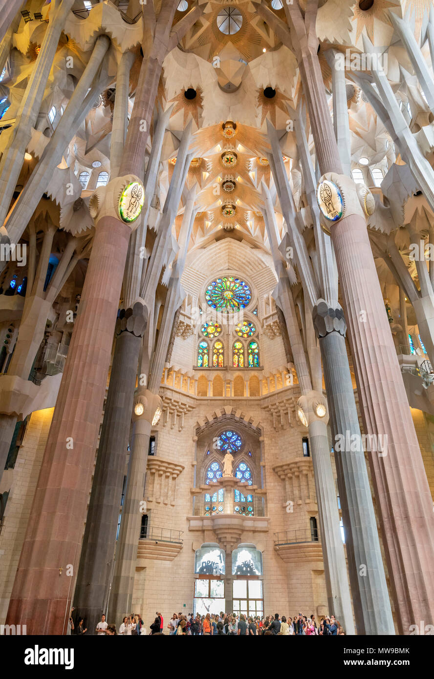 Barcelona Sagrada Familia Innenraum Der Gaudi Entworfenen Basilika Sagrada Familia Barcelona Spanien Stockfotografie Alamy