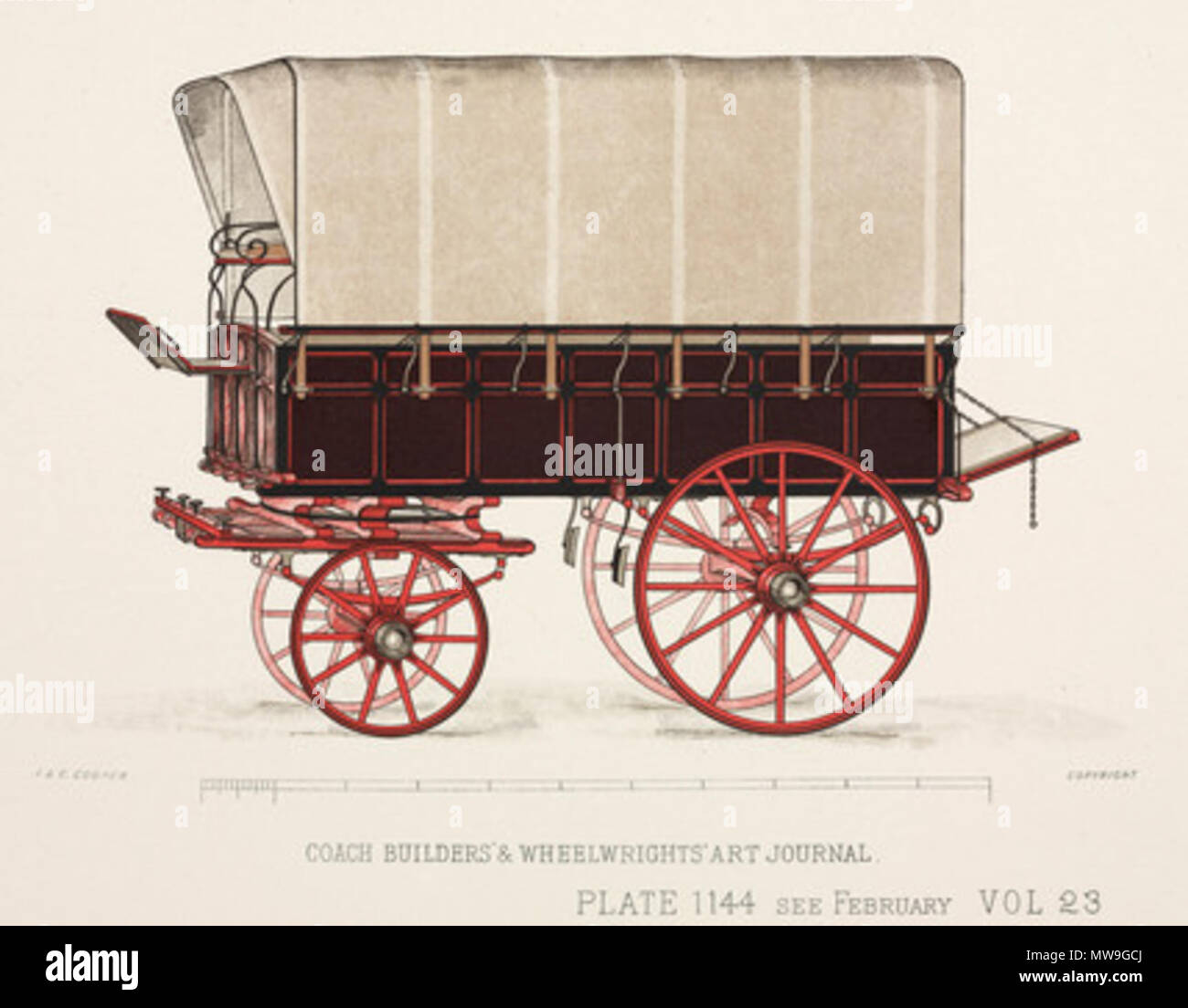 . Drucken. In einer Reihe von Designs für verschiedene Arten von Pferden gezogenen Transport von J&C Cooper in der Karosseriebauer und Stellmacher'Art Journal veröffentlicht. 1903. Der Tagesplan, 115 Träger wagen, c 1903 Stockfoto