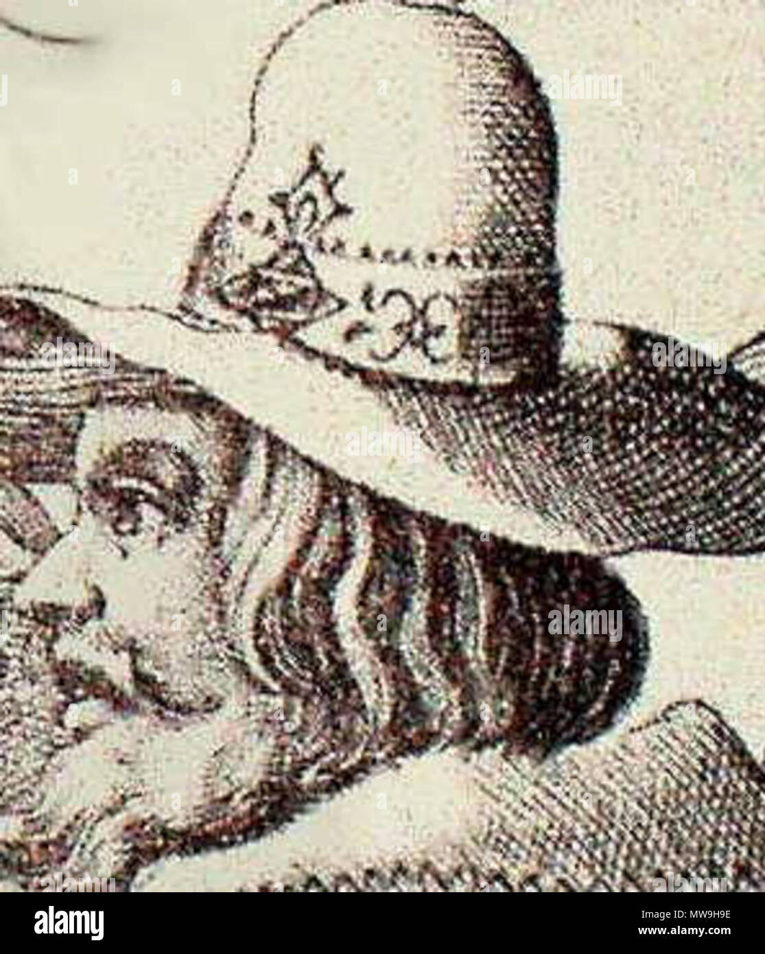 . Robert Catesby Mitglied der gunpowder Plot von 1605 zeitgenössische Skizze der Schießpulver-Plottern. Englisch: Eine zeitgenössische Skizze der Verschwörer. Der Niederländer, der es zeichnete wahrscheinlich nie wirklich gesehen oder einer der Verschwörer getroffen, aber es hat sich zu einem beliebten Darstellung dennoch Español: Un-bosquejo Contemporáneo de los conspiradores - Robert Catesby Français: Tiefdruck du XVIIe siècle: les Artisans de la Verschwörung des poudres - Robert Catesby 日本語: ロバート・右から 人目 ケイツビー（2） - Robert Catesby Português: Uma representação Contemporânea dos conspiradores. - Robert Catesby geworden. 17 Juli 2005, 1. Stockfoto