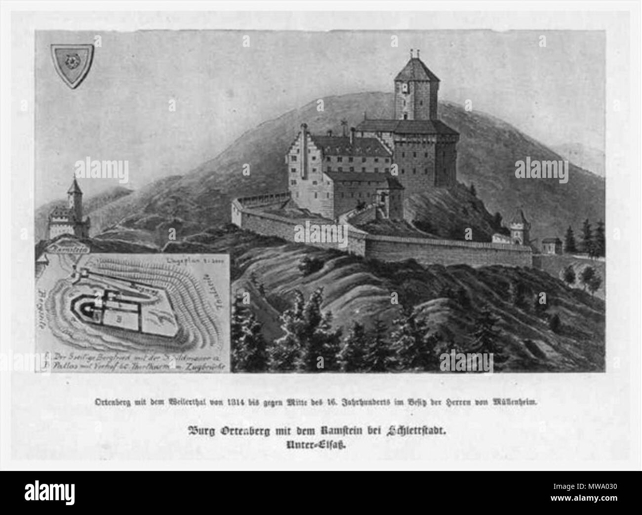 105 BurgOrtenbergderMüllenheim Stockfoto