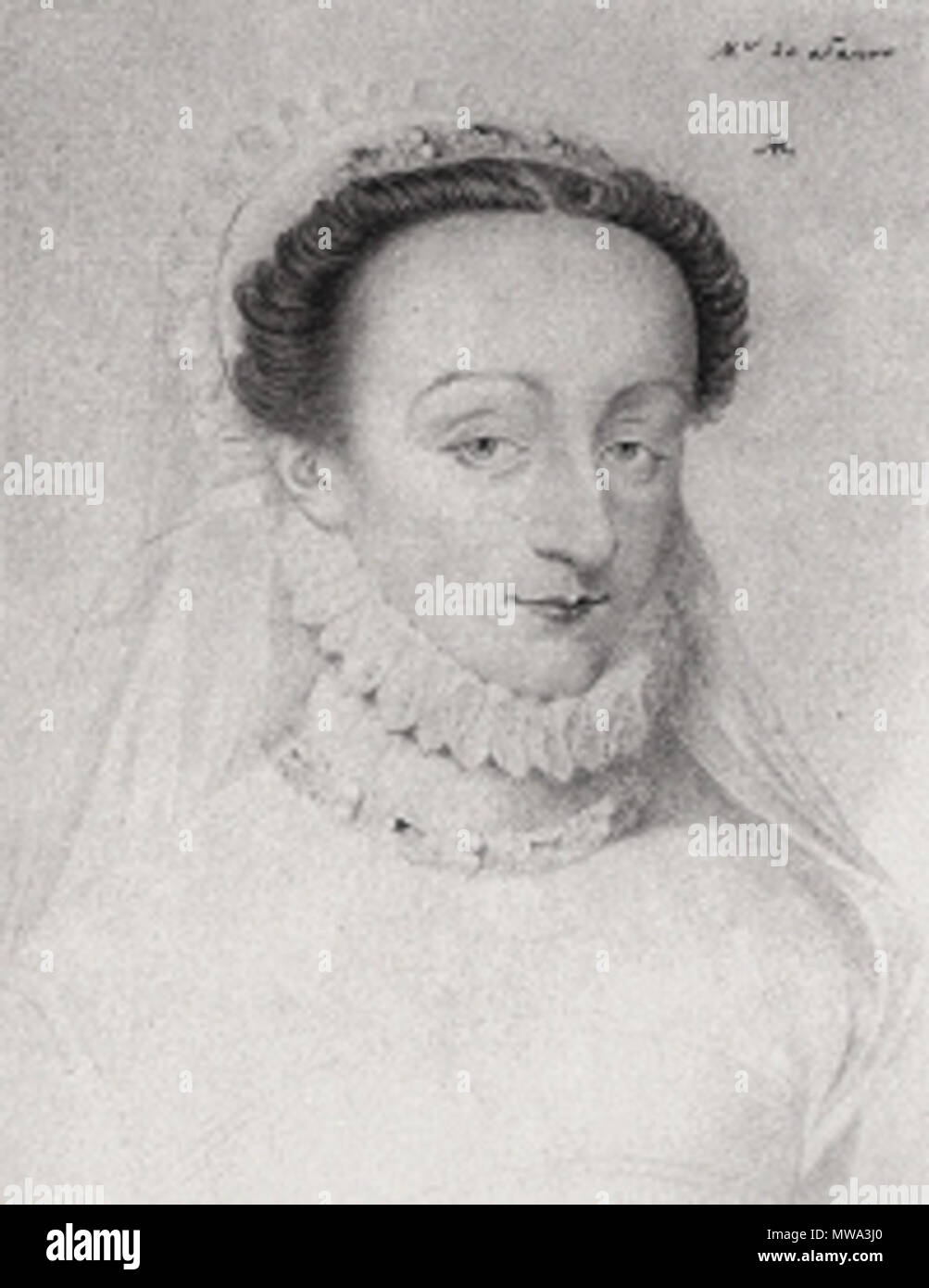. Englisch: Charlotte de Sauve, Herrin von König Heinrich III. von Navarra (später König Heinrich IV. von Frankreich). 16. Jahrhundert, C. 1570. Unbekannt, französische Schule 124 Charlotte de Sauve Stockfoto