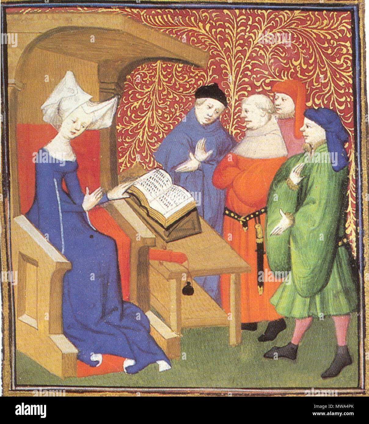 . British Library. Harley 4431, w.259 v. 12 März 2013, 15:37:48. Von Kompendium von Christine de Pizan, 1413. In ihrem Skriptorium in Paris 129 Christine de Pisaner produziert - kathedra Stockfoto