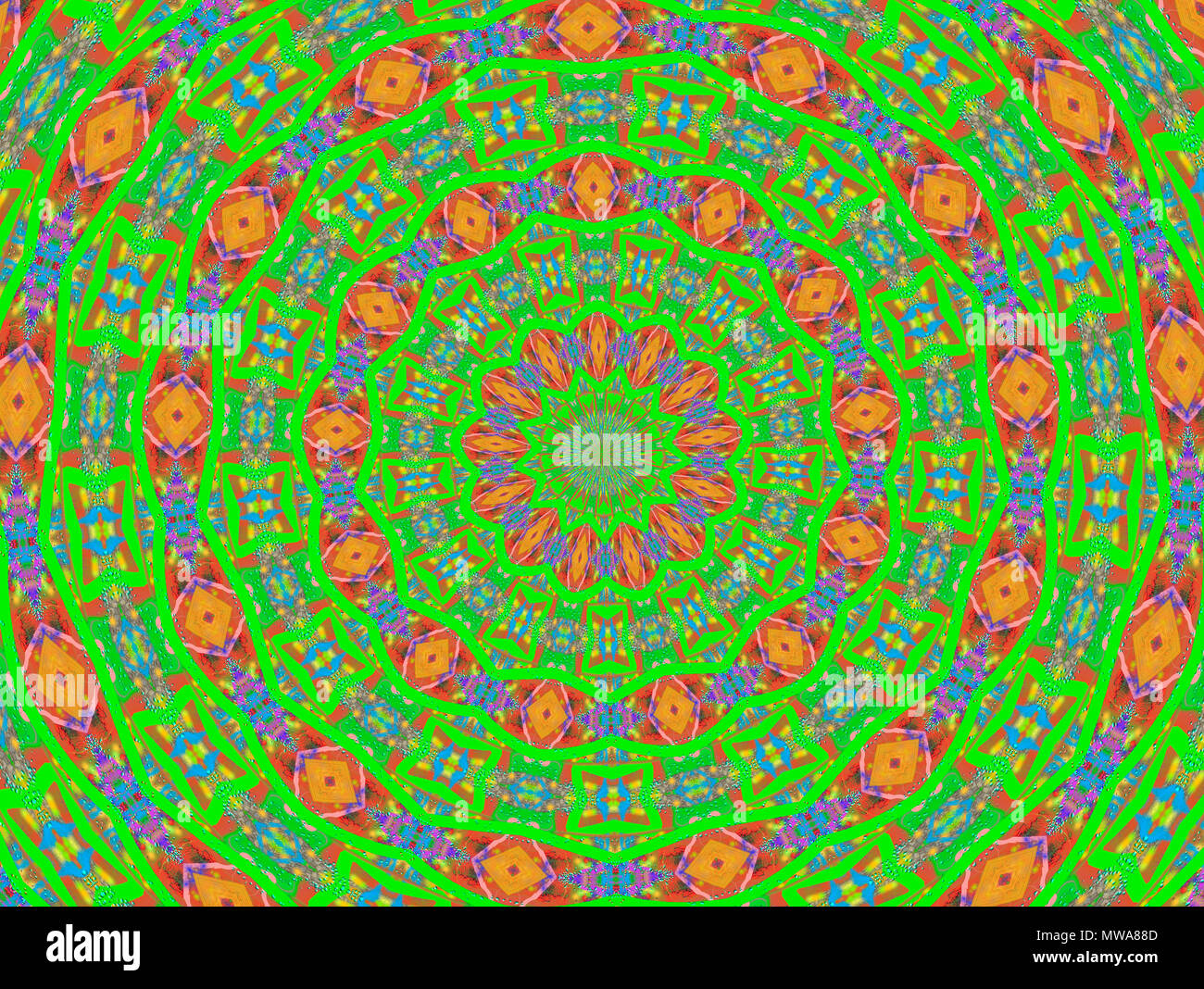 PAbstract Kaleidoskop Hintergrund Muster Abbildung Stockfoto