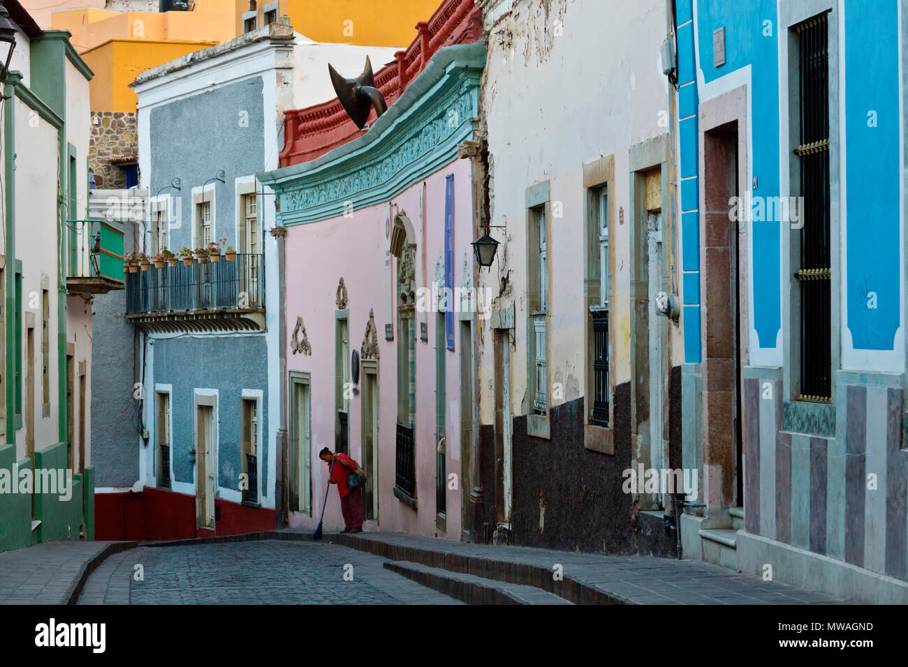 Am frühen Morgen street scene - Guanajuato, Mexiko Stockfoto