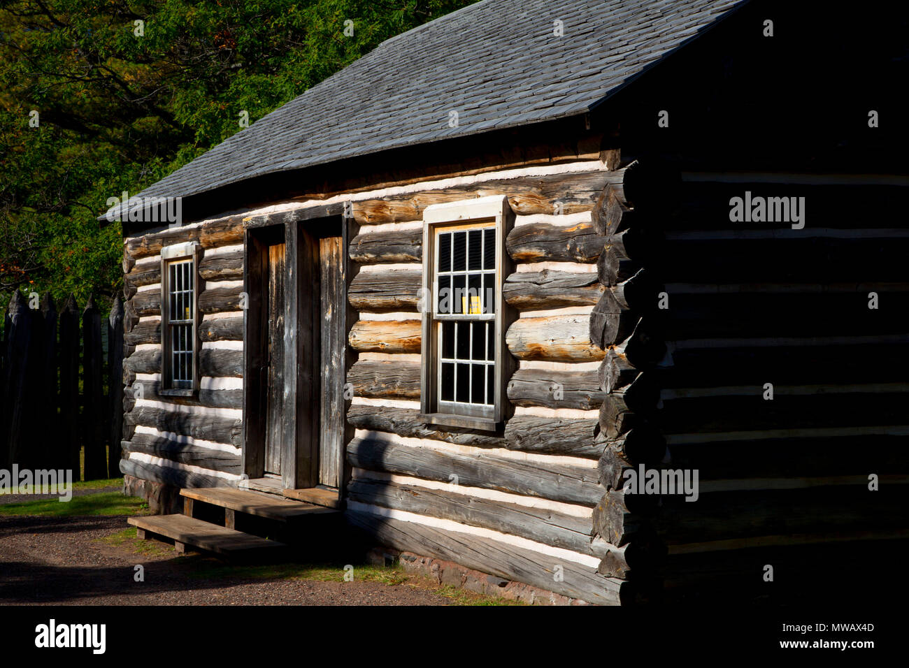 Verheiratet Soldaten Viertel, Fort Wilkins Historic State Park, Michigan Stockfoto