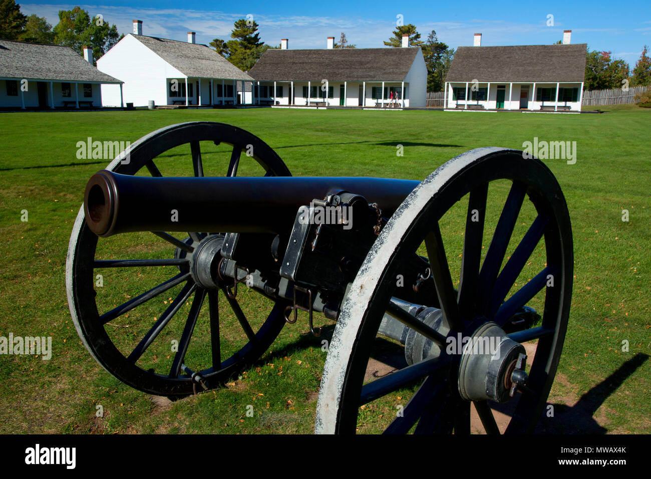 Kanone, Fort Wilkens Historic State Park, Michigan Stockfoto