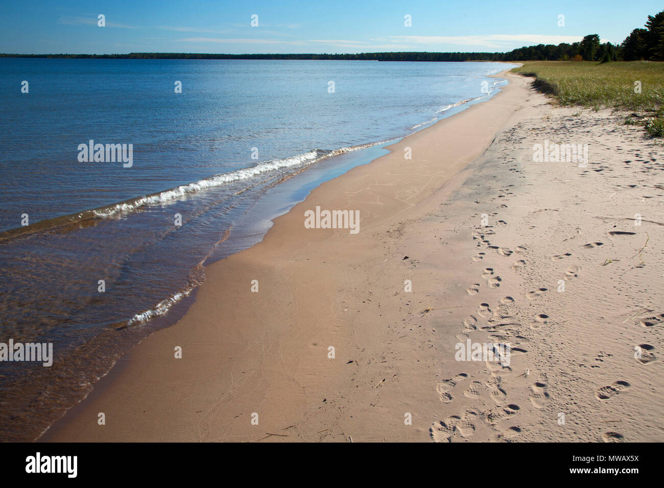 Lake Superior Strand, Bete Grise zu bewahren, Keweenaw County, Michigan, USA Stockfoto