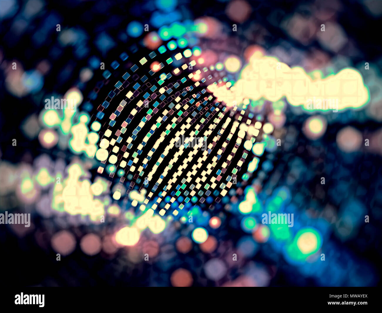 Verschwommene Tech Raster - generiert abstrakt Digital Bild Stockfoto