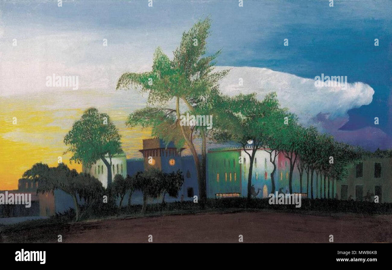 148 Tivadar Kosztka Csontváry-1906-Erődítmény tevés arabokkal Stockfoto