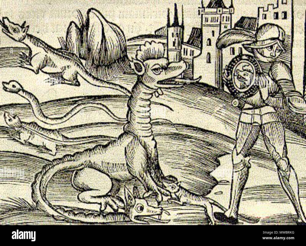 . Alciato's Buch der Embleme der Gedenkstätte Web Edition in Latein und Englisch Andrea Alciato's Emblematum liber oder Buch der Embleme hatte enormen Einfluss und Popularität im 16. und 17. Jahrhundert. Es ist eine Sammlung von 212 lateinischen Emblem Gedichte, die jeweils aus einem Motto (ein Sprichwort oder andere kurze rätselhaften Ausdruck), ein Bild, und ein epigrammatischer Rasanz Text. Alciato's Buch wurde erstmals 1531 veröffentlicht, und war in verschiedenen Editionen zu Lebzeiten des Autors erweitert. Es begann eine Verrücktheit für Emblem Poesie, die für mehrere Jahrhunderte dauerte. Wir verwenden den lateinischen Text und Bilder von einer wichtigen Ausgabe vom 1. Stockfoto