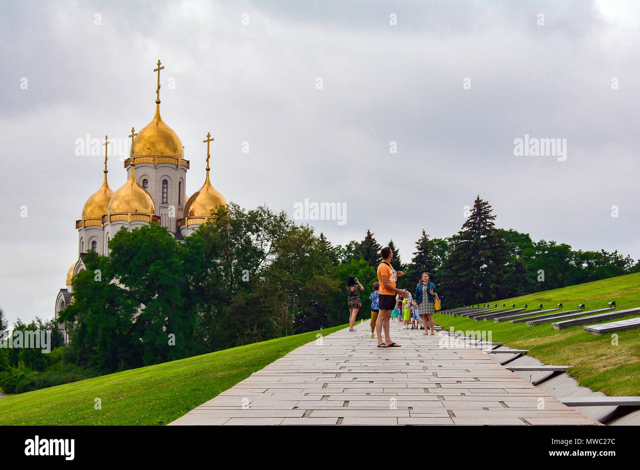 Russland, Wolgograd, 17. Mai 2018. Orthodoxe Kirche auf Mamayev Kurgan Stockfoto