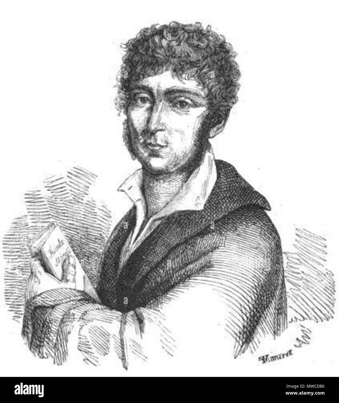 . Englisch: Ignazio Edoardo Calvo, Dichter in die piemontesische Sprache Italiano: Ignazio Edoardo Calvo, Poeta in lingua Piemontese. Inizio secolo XIX/ersten Jahren des XIX Jahrhunderts. Ignoto/Unbekannt 178 Edoardo Ignazio Calvo Stockfoto