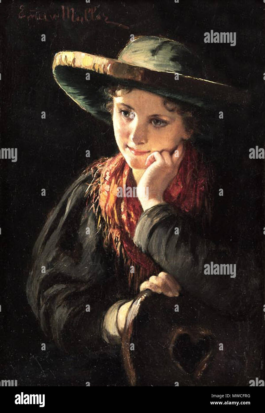 186 Emma von Müller Mädchenporträt 2 Stockfoto