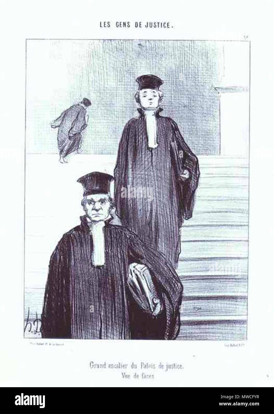 . Englisch: Grand Staircase der Palast der Justiz vor 1860. 27 Februar 2013, 07:07:26. Honore Daumier 251 große Treppe von der Palast der Justiz Stockfoto