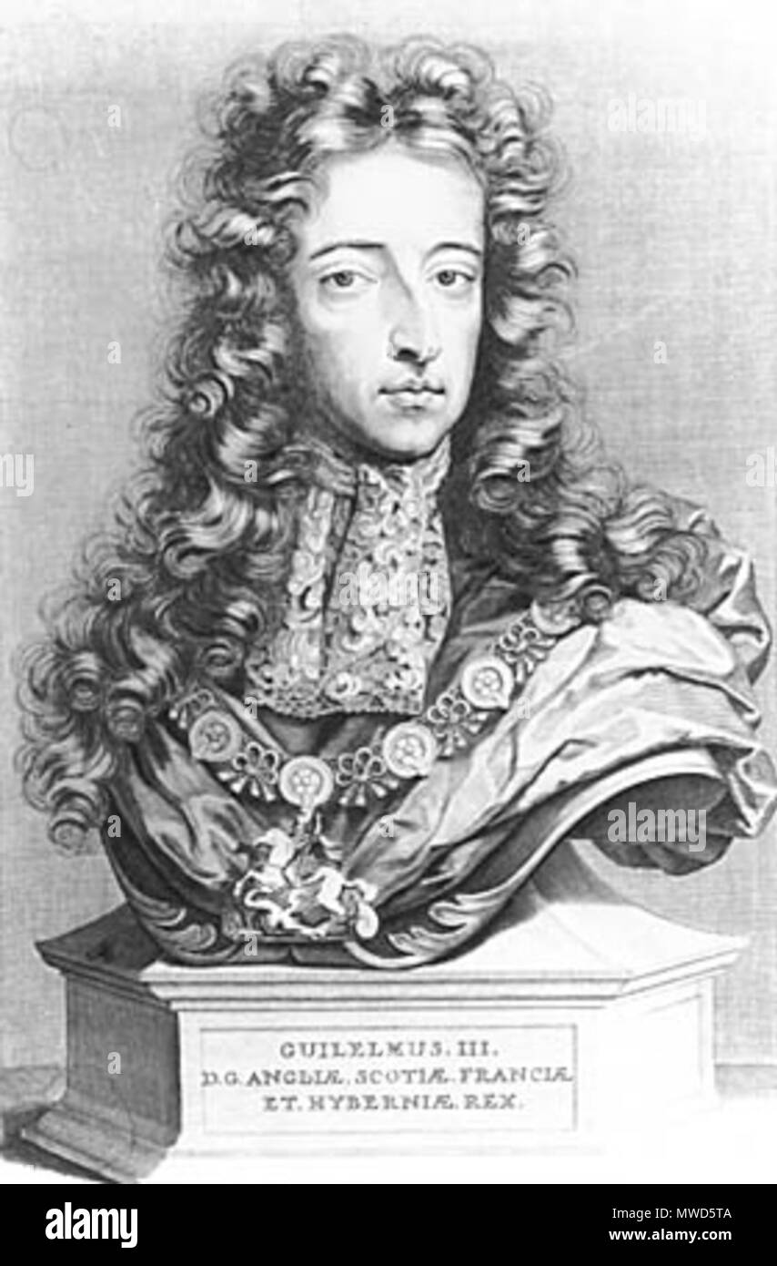 . Marmor Büste von König William III. von Orange, Lithographie. . Diese Datei fehlt, Informationen zum Autor. 649 Wilhelm der Große Stockfoto