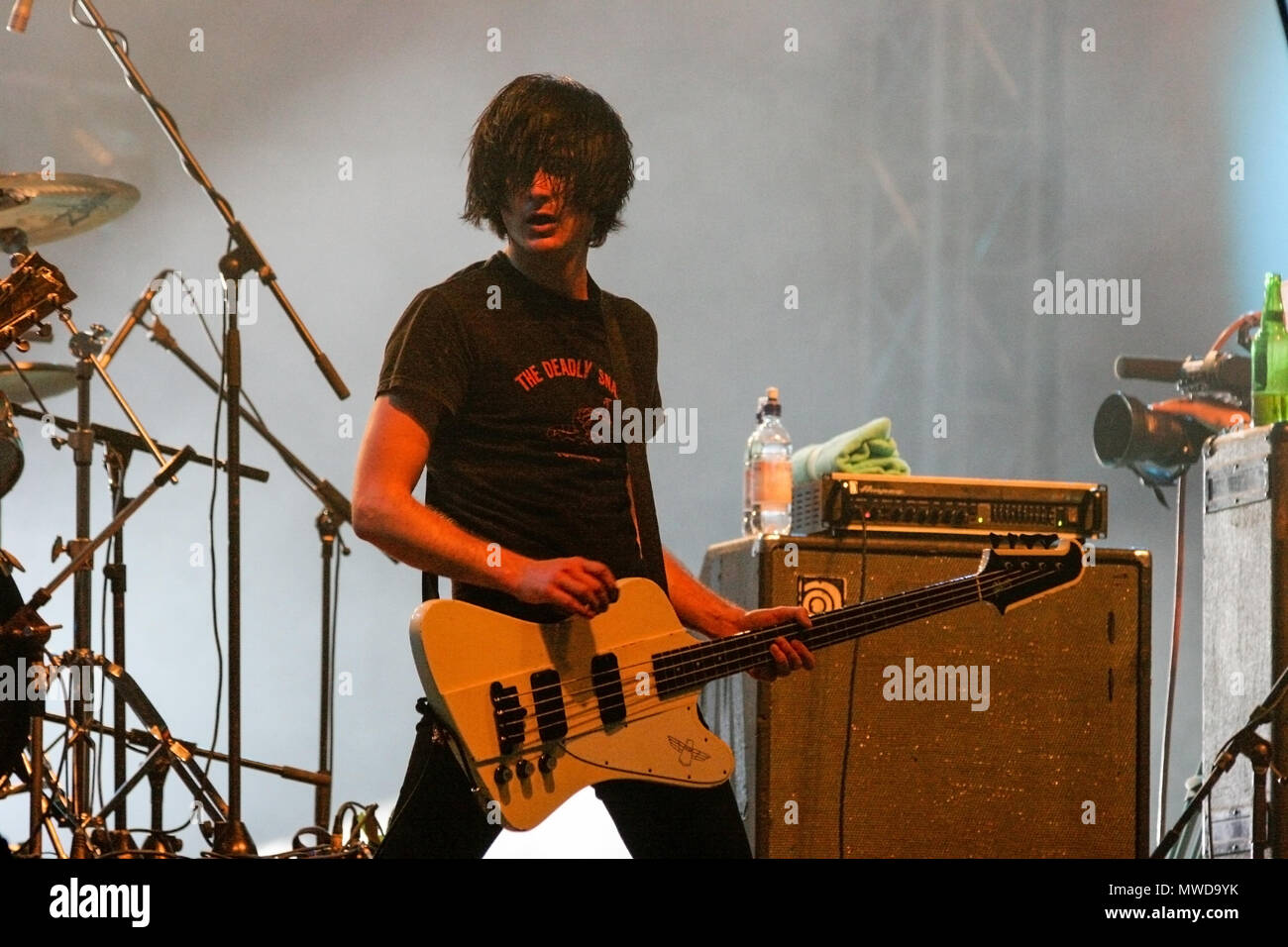 Der Datsun durchführen an den Exit Festival 2005, Novi-sad, Serbien. Stockfoto