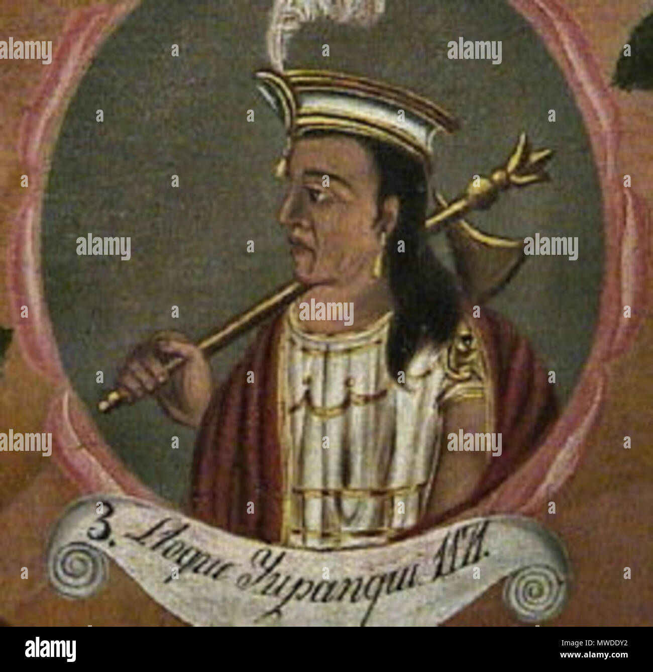 . 19. Jahrhundert Malerei von Inca Roca, Peru. 1850. Unbekannt 295 Inca-Lloque - Atahualpa Yupanqui Stockfoto
