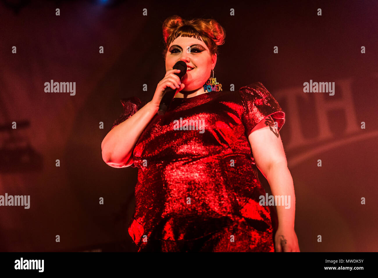 Brighton, East Sussex. 31. Mai 2018. Amerikanische Sängerin Beth Ditto, Frontmann der Band Gossip, führt Ihr Sell-out Show am Concorde 2 bekannt. Credit: Francesca Moore/Alamy leben Nachrichten Stockfoto