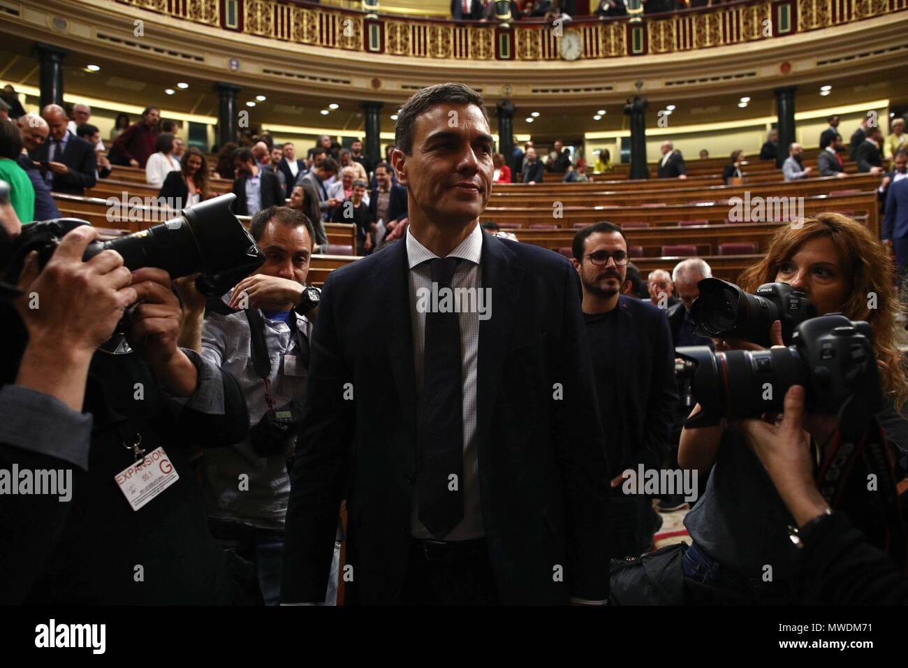 Madrid, Spanien. 1. Juni 2018. Pedro Sanchez investiert, Präsident von Spanien Quelle: CORDON PRESSE/Alamy leben Nachrichten Stockfoto