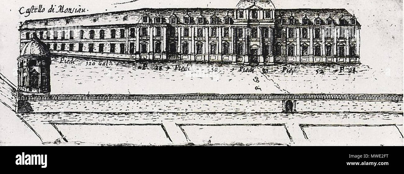 . Fassade des Schlosses von Montceaux-en-Brie. Zeichnung. Museo Civico, Vicenza. um 1600. Vincenzo Scamozzi ab 1600 bis zu 201 Fassade des Schlosses von Montceaux-en-Brie, C. 1600 Stockfoto