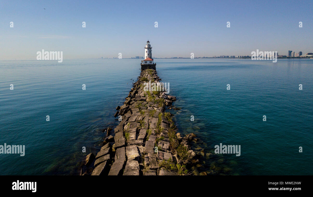 Chicago Hafen Leuchtturm, 1893, Chicago, Illinois, USA Stockfoto