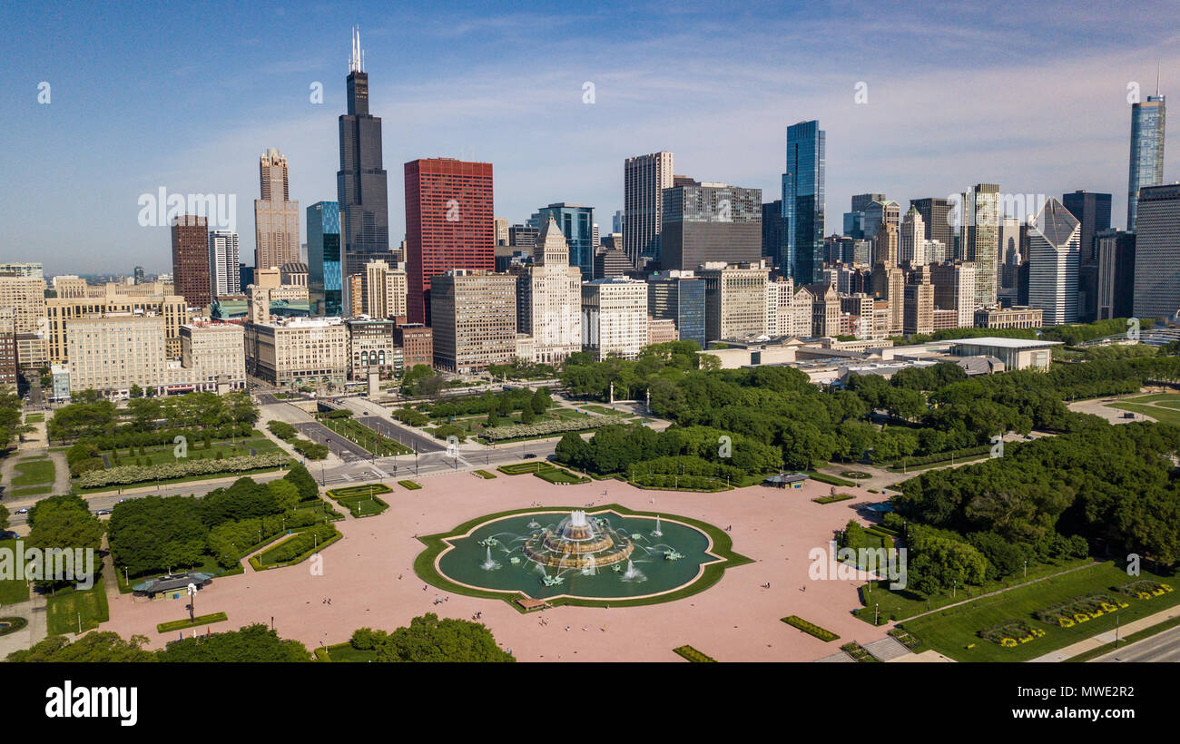 Buckingham Fountain, Grant Park, Chicago, IL, USA Stockfoto